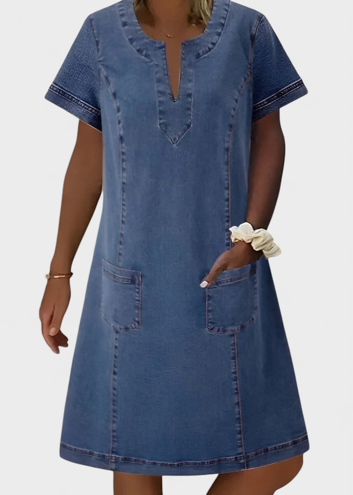 HENRIETTE | Blød denimkjole med lommer